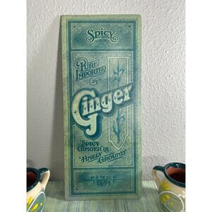 Vintage Ballonoff Counter Mat "GINGER" 8.5" X 20" Tin Wallart Plaque